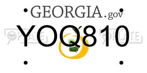 YOQ810 Georgia License Plate