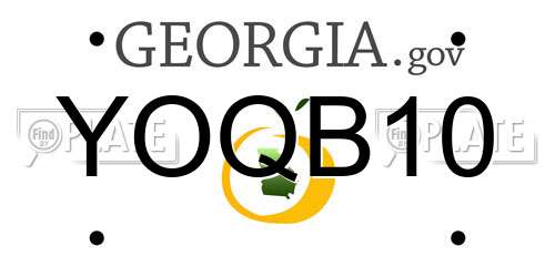 YOQB10 Georgia License Plate