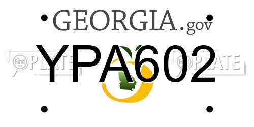 YPA602 Georgia License Plate