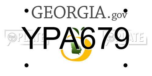 YPA679 Georgia License Plate