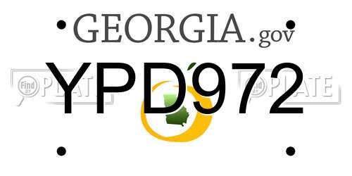 YPD972 Georgia License Plate