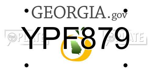 YPF879 Georgia License Plate