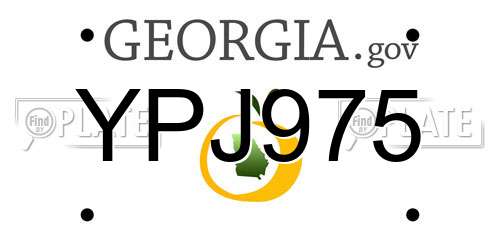YPJ975 Georgia License Plate