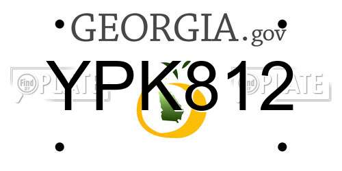 YPK812 Georgia License Plate