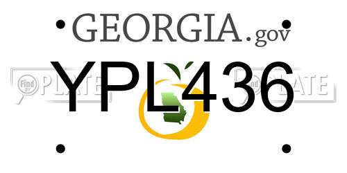 YPL436 Georgia License Plate