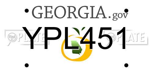 YPL451 Georgia License Plate