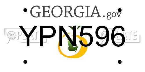 YPN596 Georgia License Plate