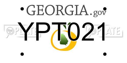 YPT021 Georgia License Plate