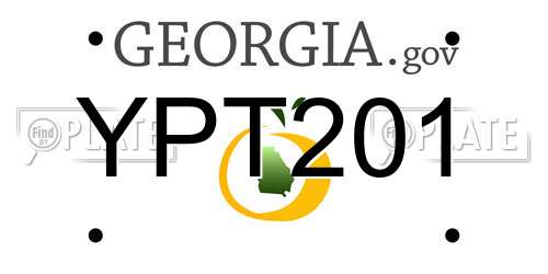 YPT201 Georgia License Plate