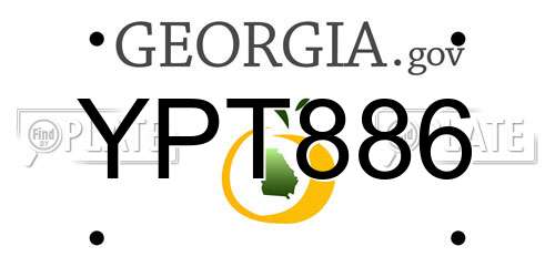 YPT886 Georgia License Plate