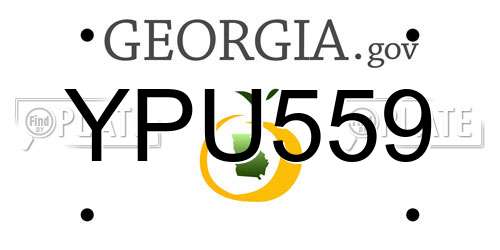 YPU559 Georgia License Plate