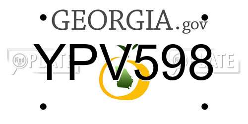 YPV598 Georgia License Plate