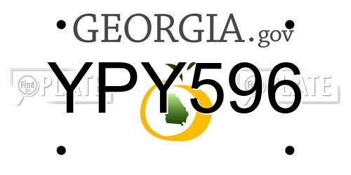 YPY596 Georgia License Plate
