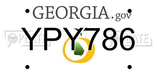 YPY786 Georgia License Plate