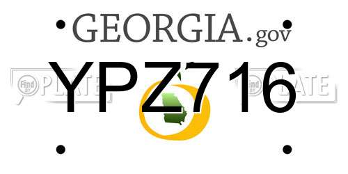 YPZ716 Georgia License Plate