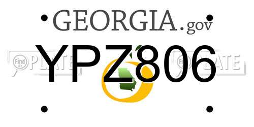 YPZ806 Georgia License Plate