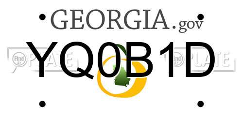 YQ0B1D Georgia License Plate