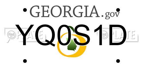 YQ0S1D Georgia License Plate