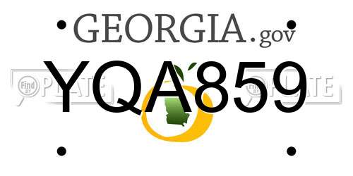 YQA859 Georgia License Plate