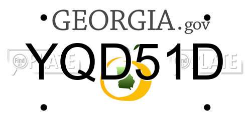 YQD51D Georgia License Plate