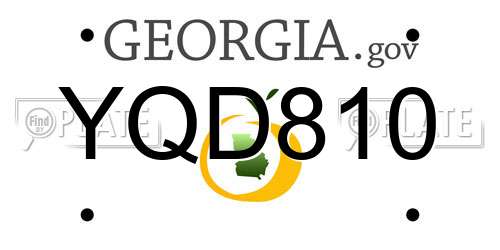 YQD810 Georgia License Plate