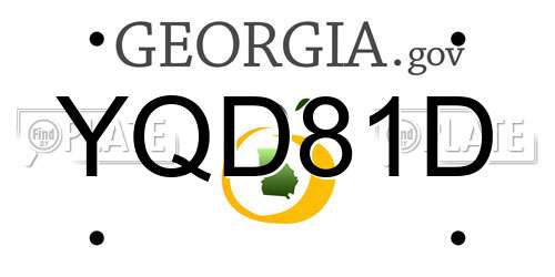 YQD81D Georgia License Plate