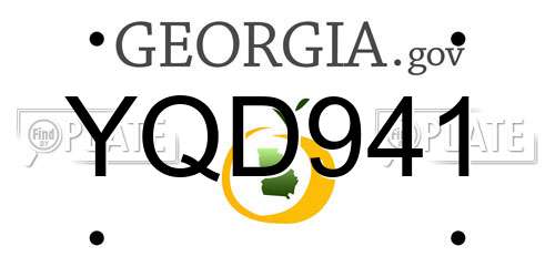 YQD941 Georgia License Plate