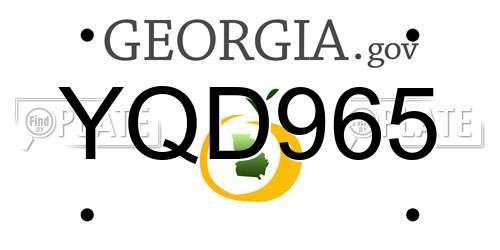 YQD965 Georgia License Plate