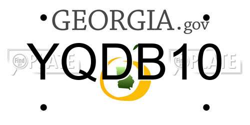 YQDB10 Georgia License Plate