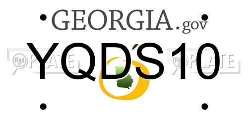 YQDS10 Georgia License Plate