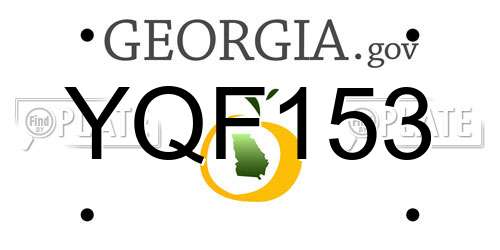 YQF153 Georgia License Plate