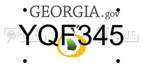 YQF345 Georgia License Plate
