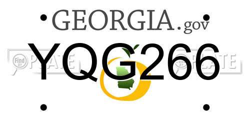 YQG266 Georgia License Plate