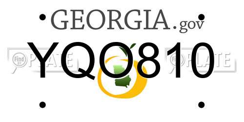 YQO810 Georgia License Plate