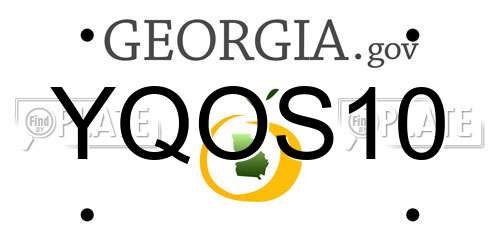 YQOS10 Georgia License Plate