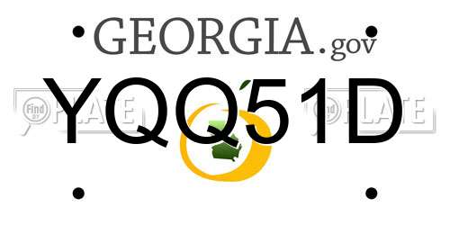 YQQ51D Georgia License Plate