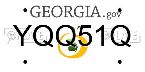 YQQ51Q Georgia License Plate