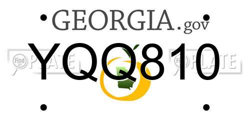 YQQ810 Georgia License Plate