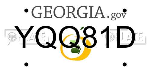 YQQ81D Georgia License Plate