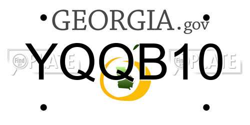 YQQB10 Georgia License Plate