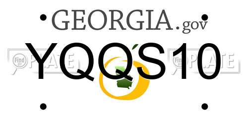 YQQS10 Georgia License Plate