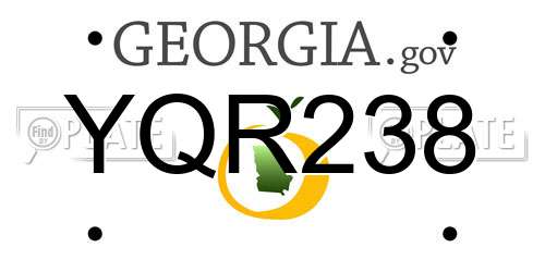 YQR238 Georgia License Plate