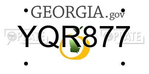 YQR877 Georgia License Plate