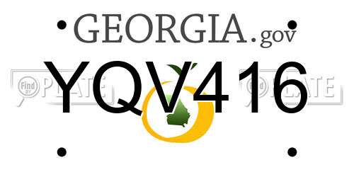 YQV416 Georgia License Plate