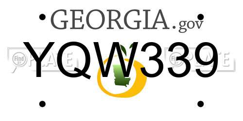 YQW339 Georgia License Plate