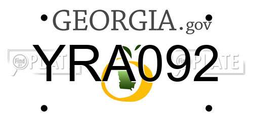 YRA092 Georgia License Plate