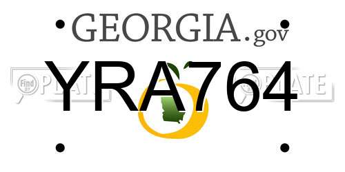 YRA764 Georgia License Plate