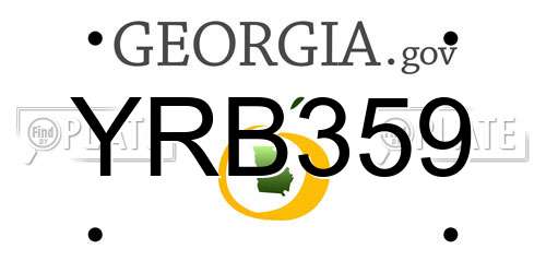 YRB359 Georgia License Plate