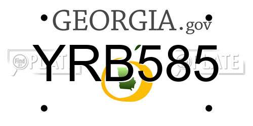 YRB585 Georgia License Plate