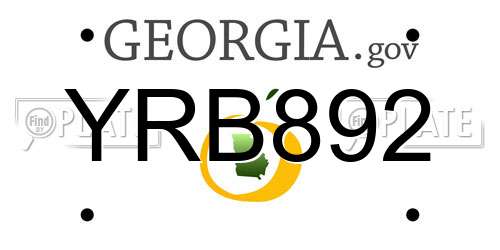 YRB892 Georgia License Plate